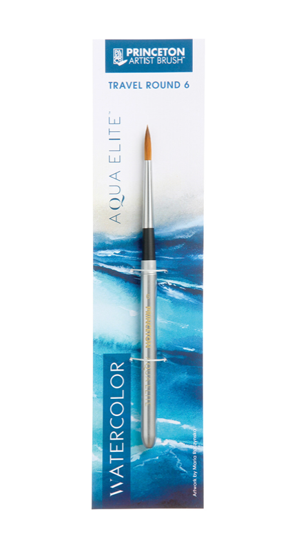 Aqua Elite Synthetic Kolinsky Sable Watercolor Travel Round Brushes