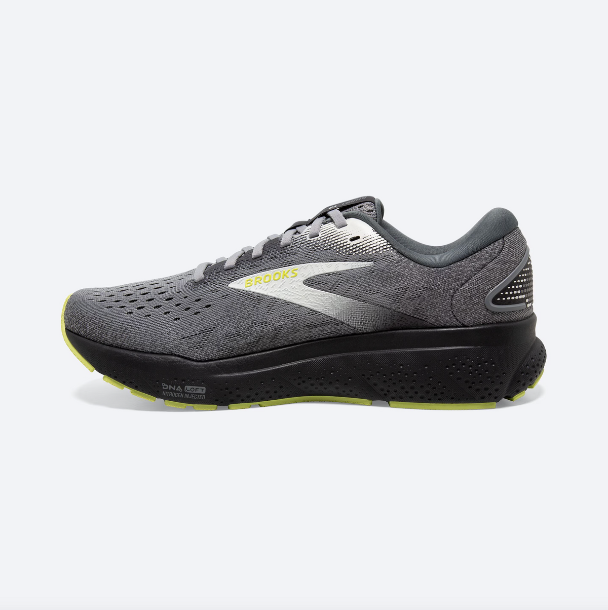 Brooks Mens Ghost 16- Primer/Grey/Lime (1104181D040)