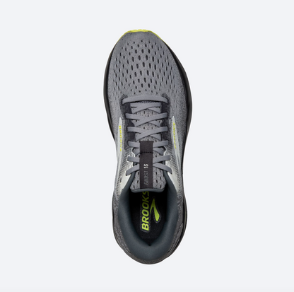 Brooks Mens Ghost 16- Primer/Grey/Lime (1104181D040)