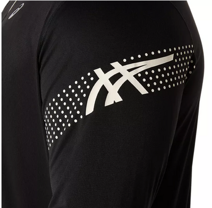 2026 ASICS Los Angeles Marathon FINISHER - ASICS Men's Icon Long Sleeve 1/2 Zip Black (2011D459) (LA26-35)