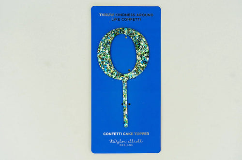 Blue/Green Confetti Cake Topper - 0