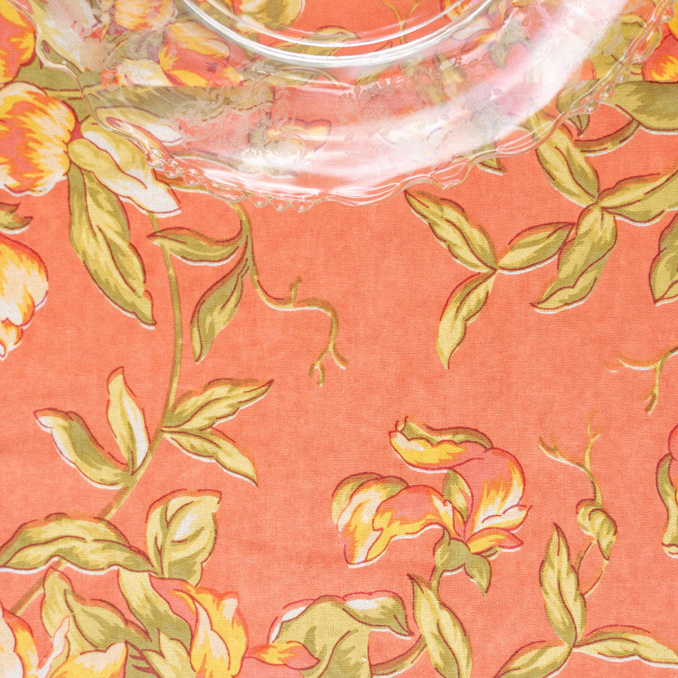 April Cornell – Sweet Pea Tablecloth - Coral