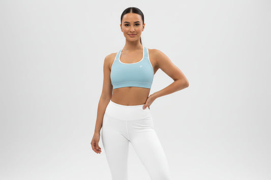 GymBumUK Soft Blue Padded Sports Bra