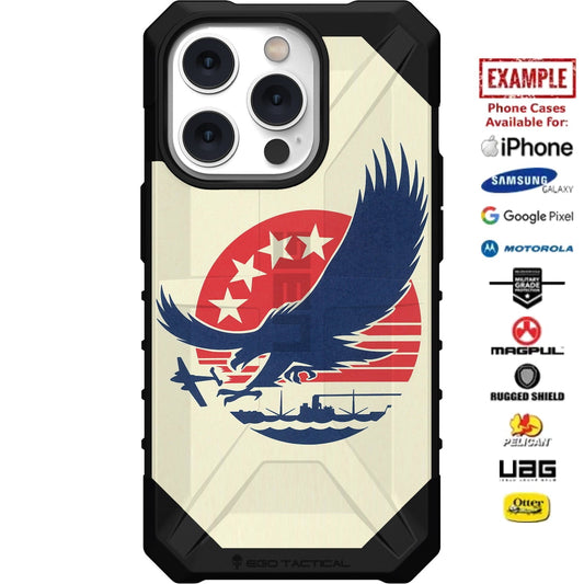 American Eagle WWII Art Warplane Custom Printed Case Design for Apple, Samsung, Google & Motorola Phone Models