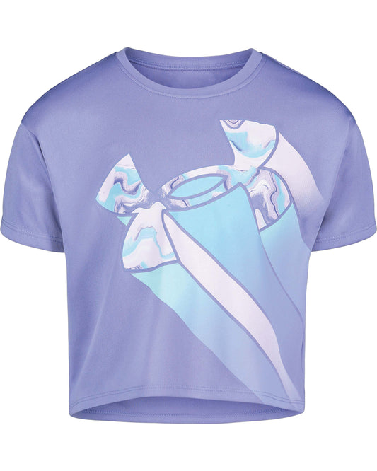 Baja Blue UA Mixed Waves Big Logo Girls SS T-Shirt - Select Size