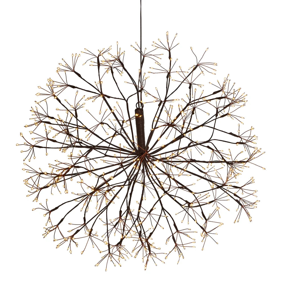 Brown Starburst Lighted Orb - 27.5"