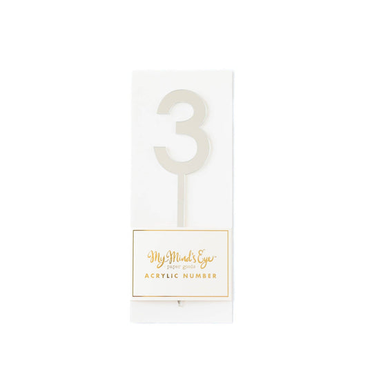 Basic Silver Acrylic Number - 3