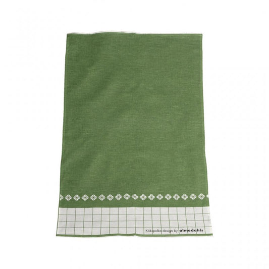 Almedahls Kökspolka Green/White Tea Towel