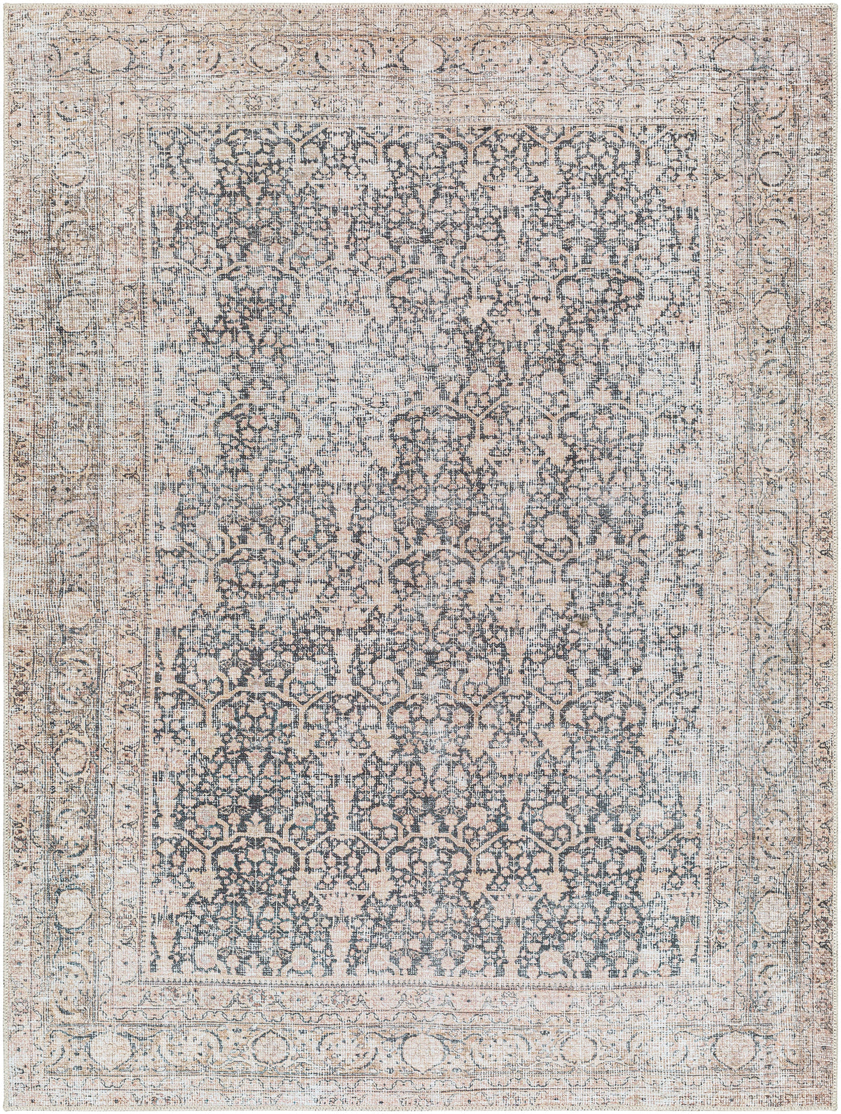 Aria Navy / Blush Washable Rug
