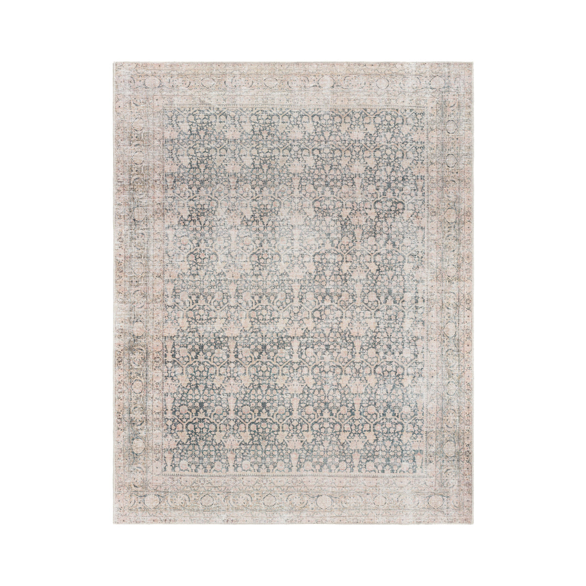 Aria Navy / Blush Washable Rug