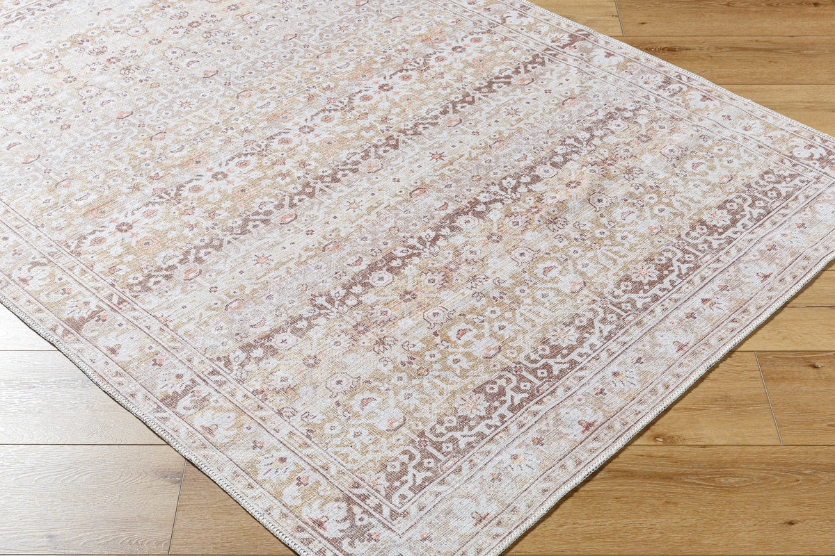 Aria Camel / Rust Washable Rug