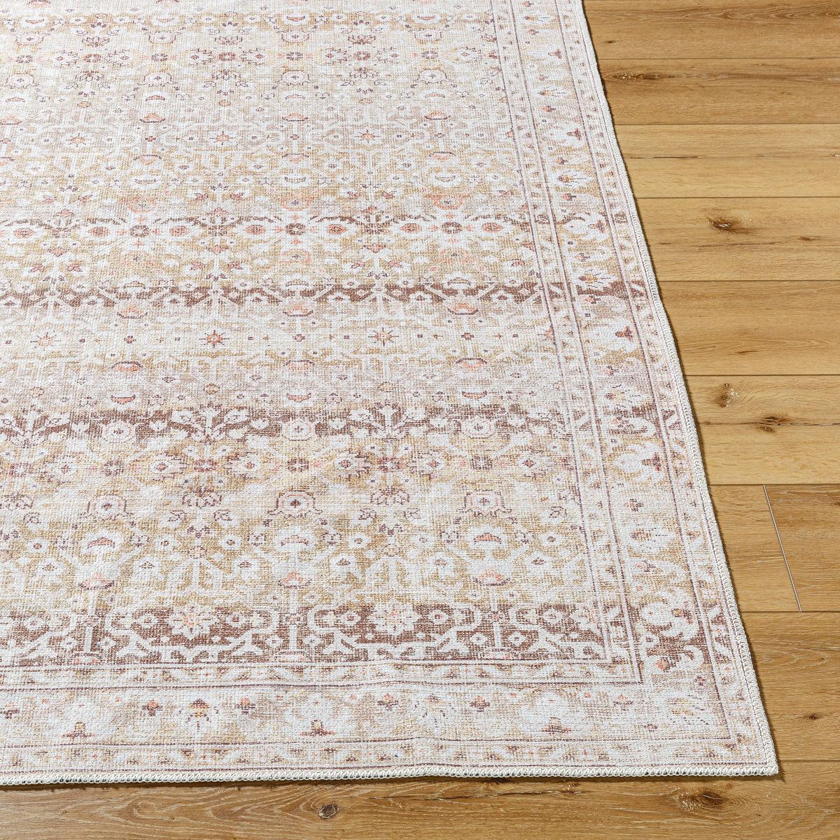Aria Camel / Rust Washable Rug
