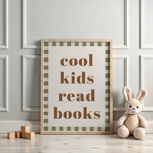 cool kids read books - Checkerboard Edition - Print