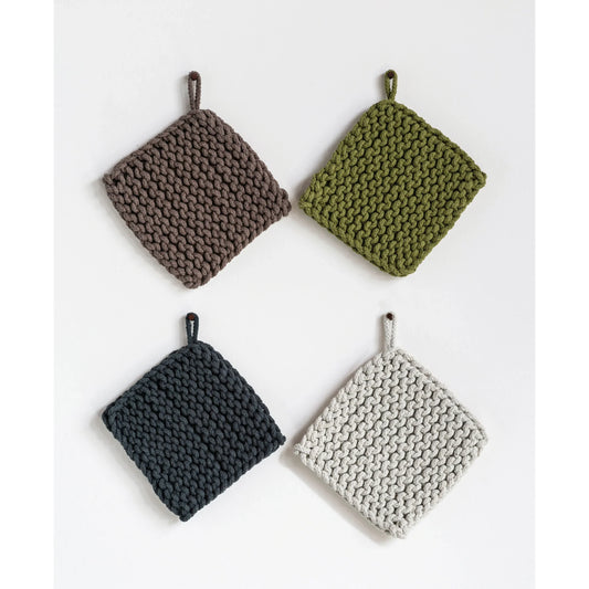 Cotton Crocheted Pot Holder - Select Color