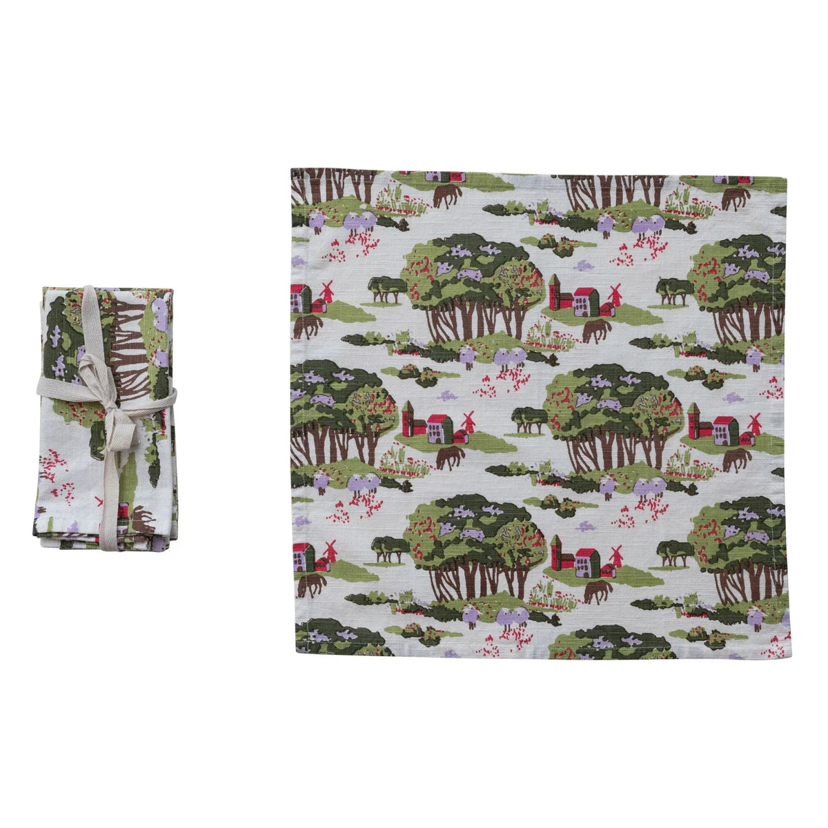 Green Farm Printed Napkins