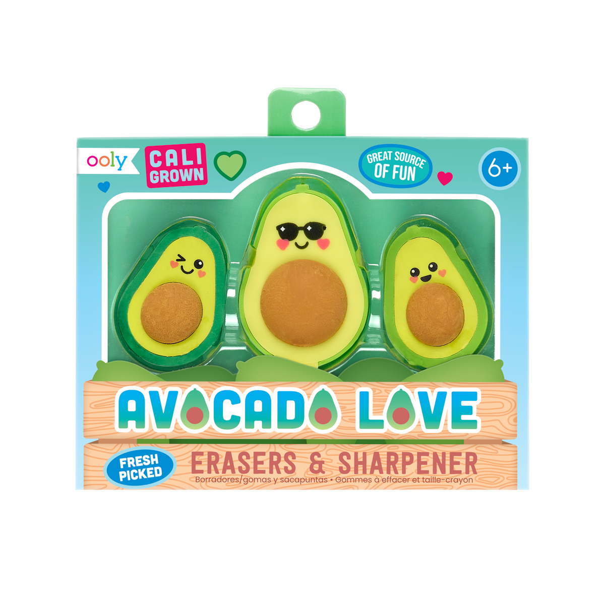 Avocado Love Eraser and Sharpener - Set of 3