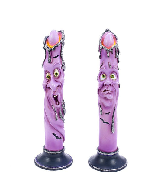12.5" Battery-Operated LED Ghost Face Candles
