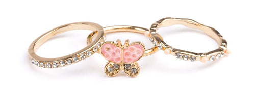Boutique Chic Butterfly Garden Rings, 3 Piece