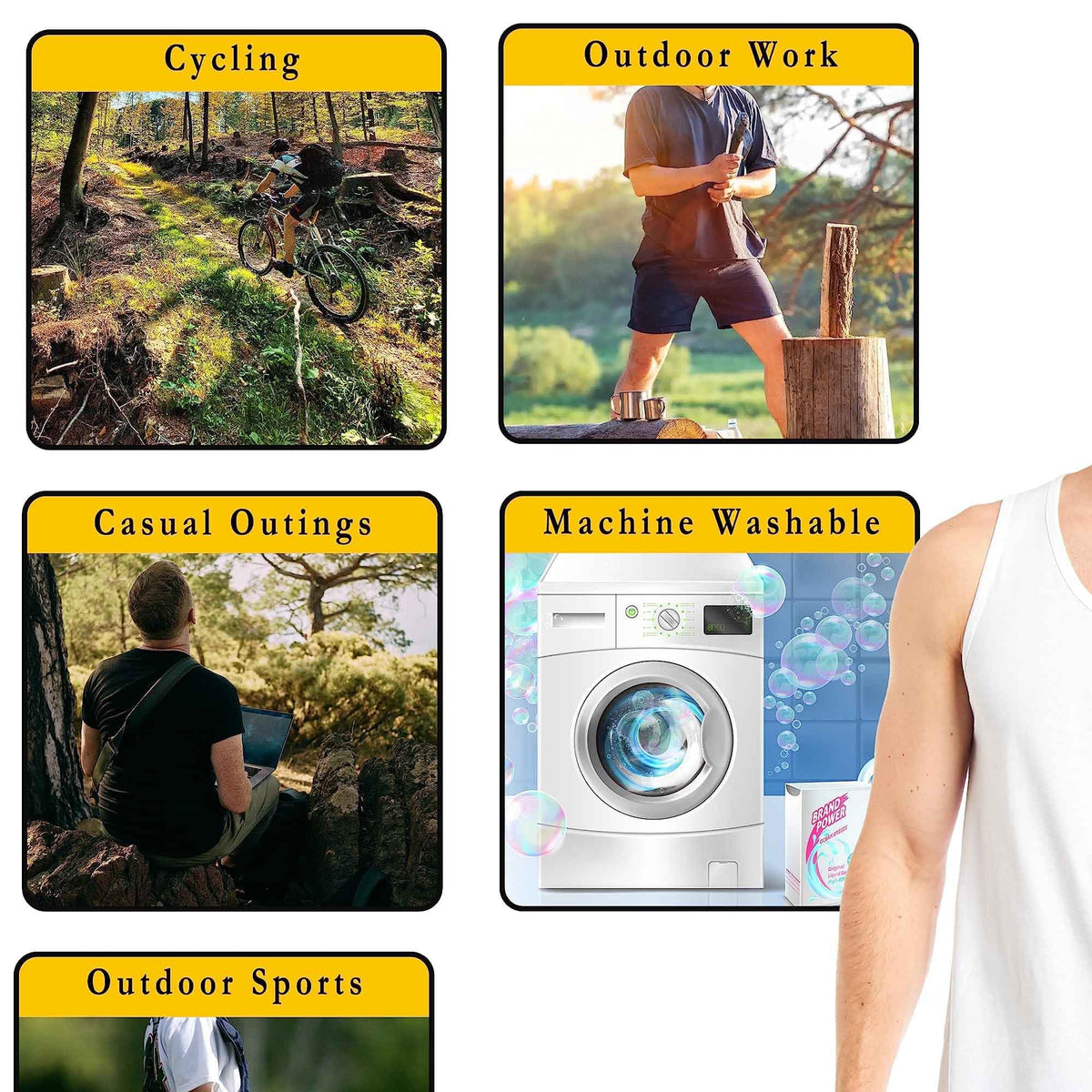 Pack of 6 Men's Cotton Blend Gym Muscle Vests