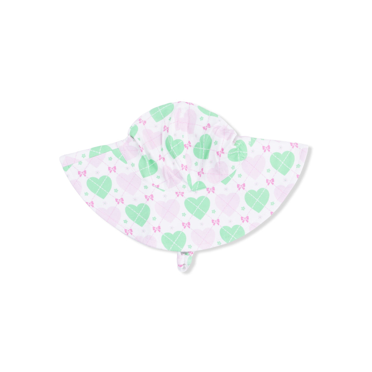 Heart Argyle Wide Brim Sun Hat
