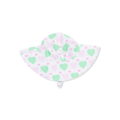 Heart Argyle Wide Brim Sun Hat