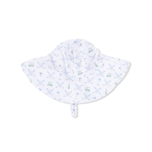 Golf Trellis Blue Wide Brim Sun Hat