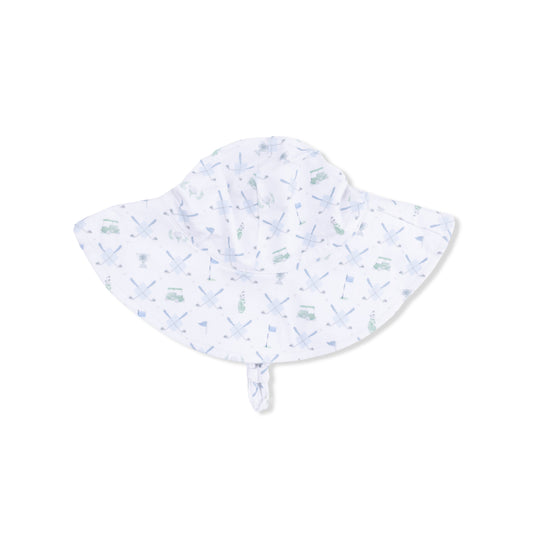 Golf Trellis Blue Wide Brim Sun Hat