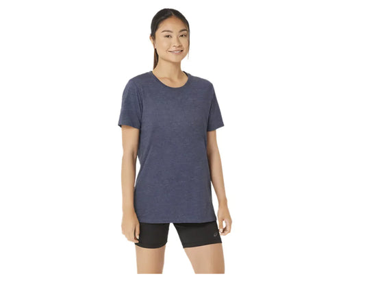 ASICS Women's Tri-Blend Short Sleeve Tee Peacoat Heather Navy (2012D012)